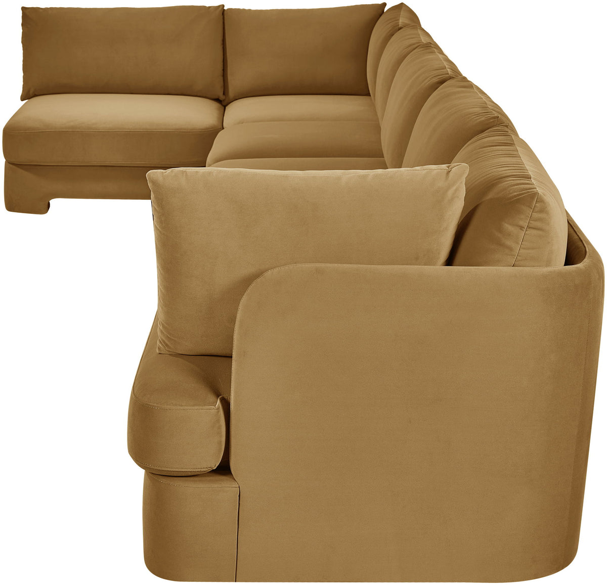 Hammond - Velvet Performance Fabric Upholstered 6 Piece L-Shaped Armless Sectional