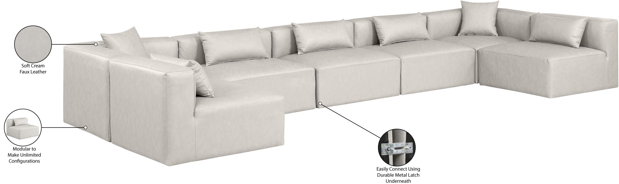 Cube - 7 Piece Modular U-Shaped Sectional