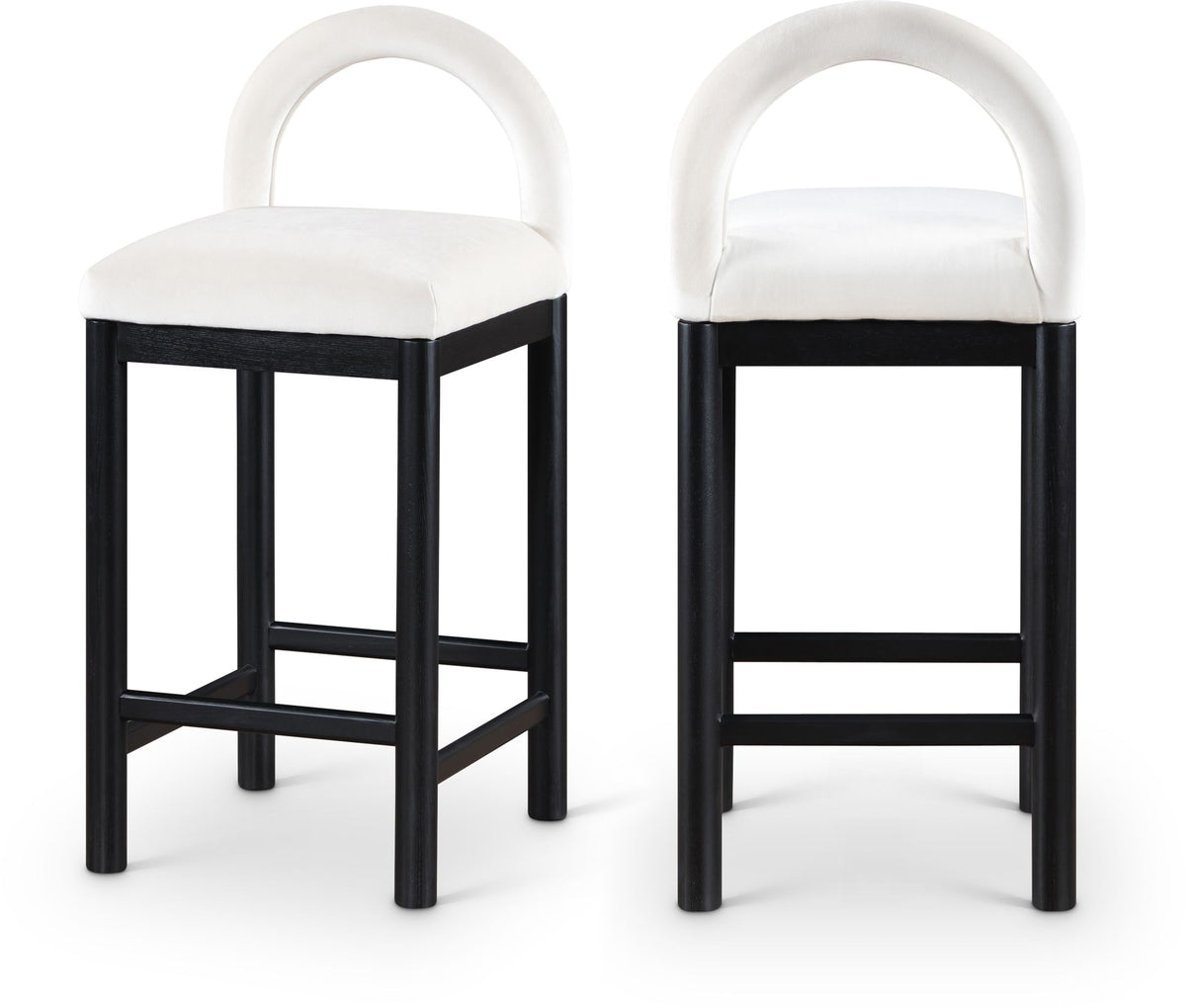 Conrad - Velvet Counter Stool With Black Legs