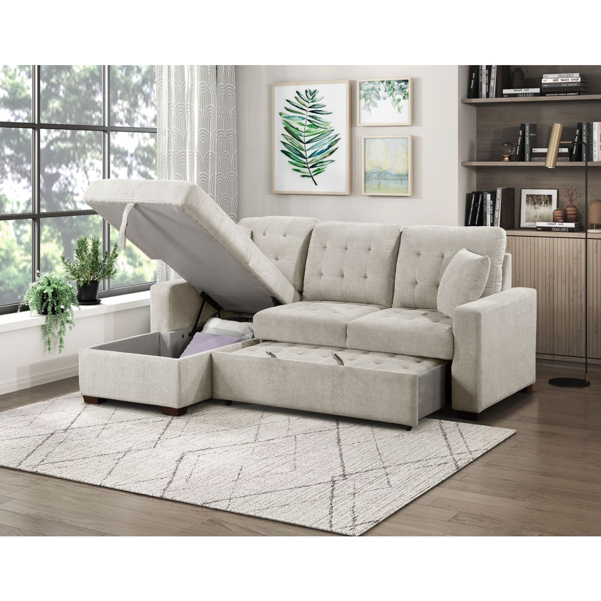 Waitsfield - Sectional With Chaise, Pull-Out Bed And Hidden Storage