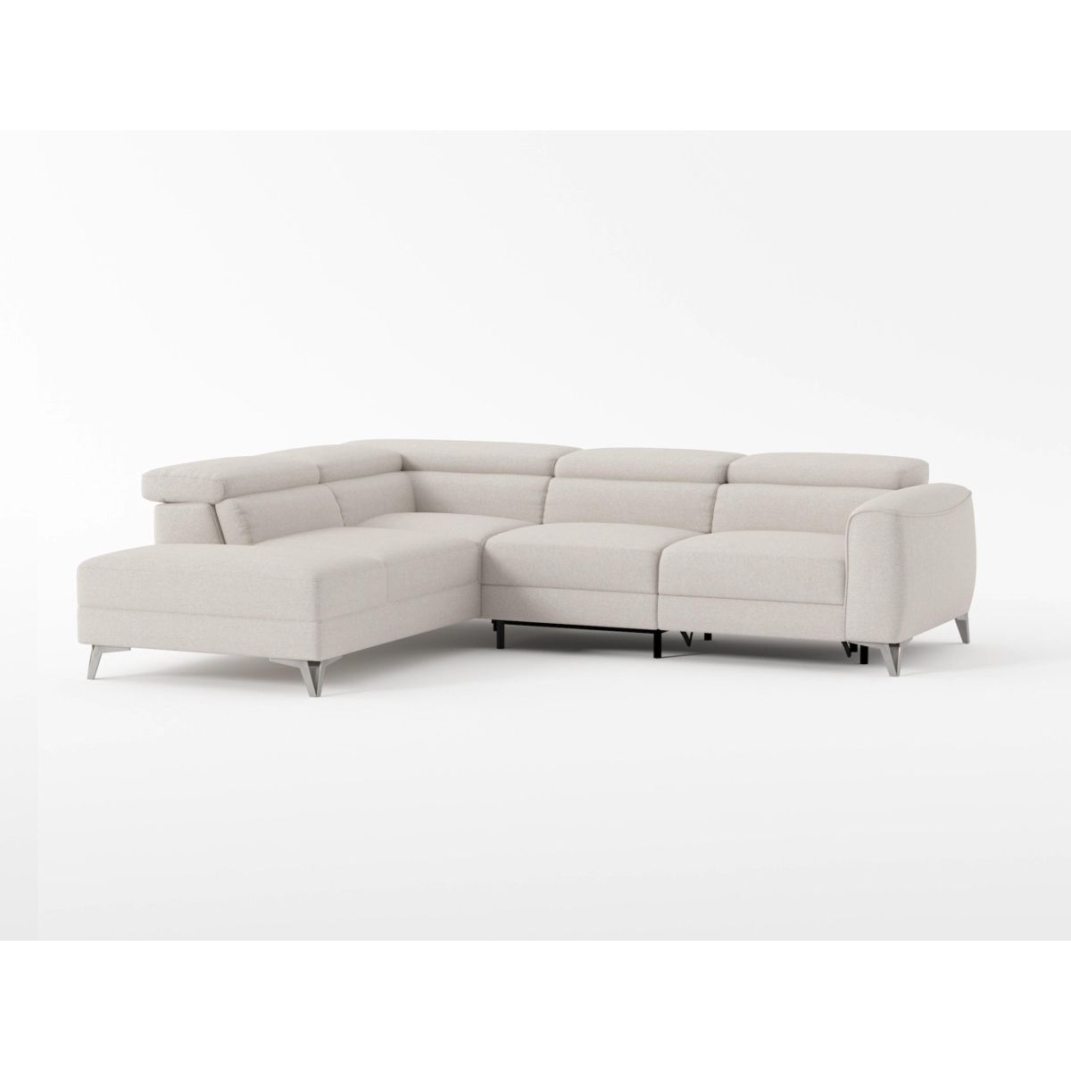 Bienvenue - 2 Piece Power Reclining Sectional With Left Chaise - Beige