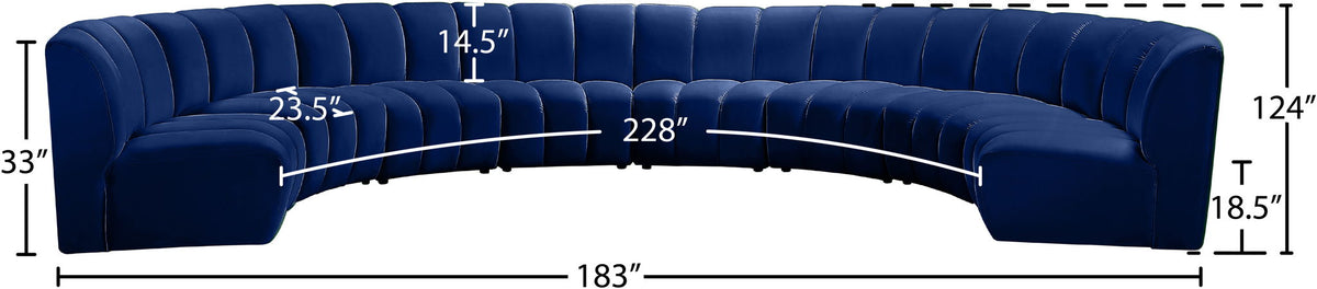 Infinity - 8 Piece Velvet Modular Sectional