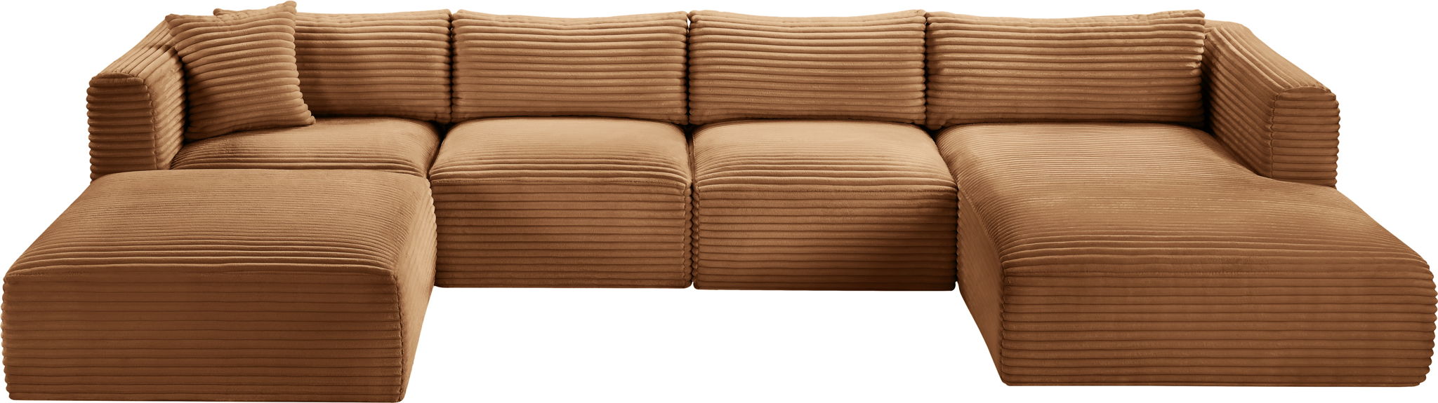 Shaggy - Fabric 5 Piece Modular Sectional With Chaise And Ottoman