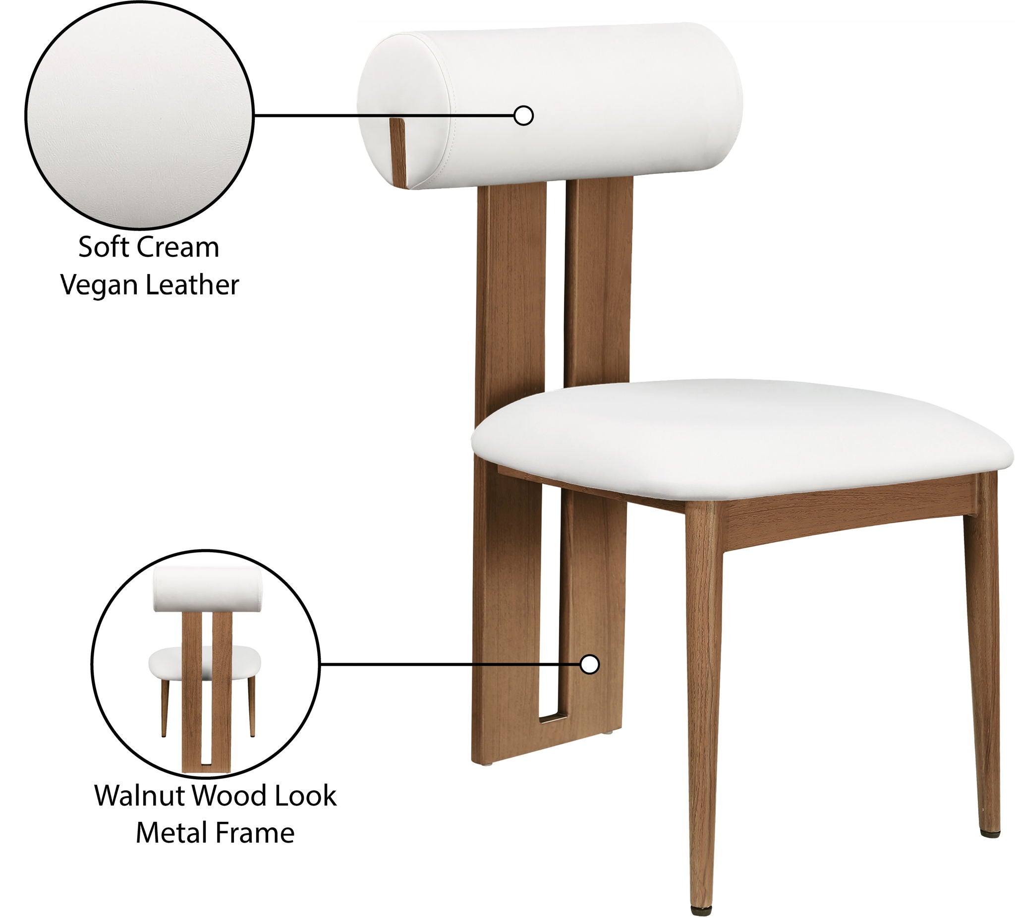 Dario - Faux Leather Dining Chair With Brown Frame (Set of 2)