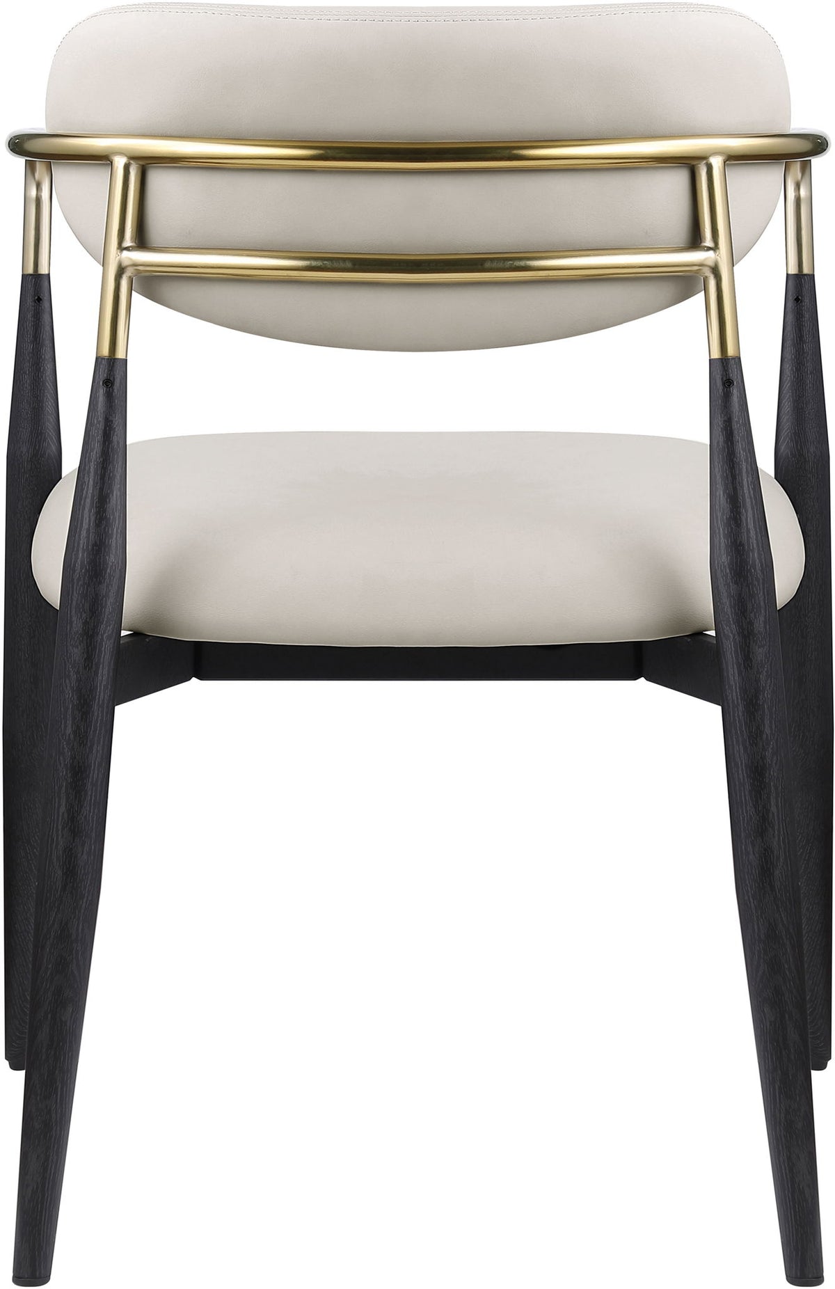 Ronda - Vegan Leather Upholstered Dining Arm Chair - Black Legs