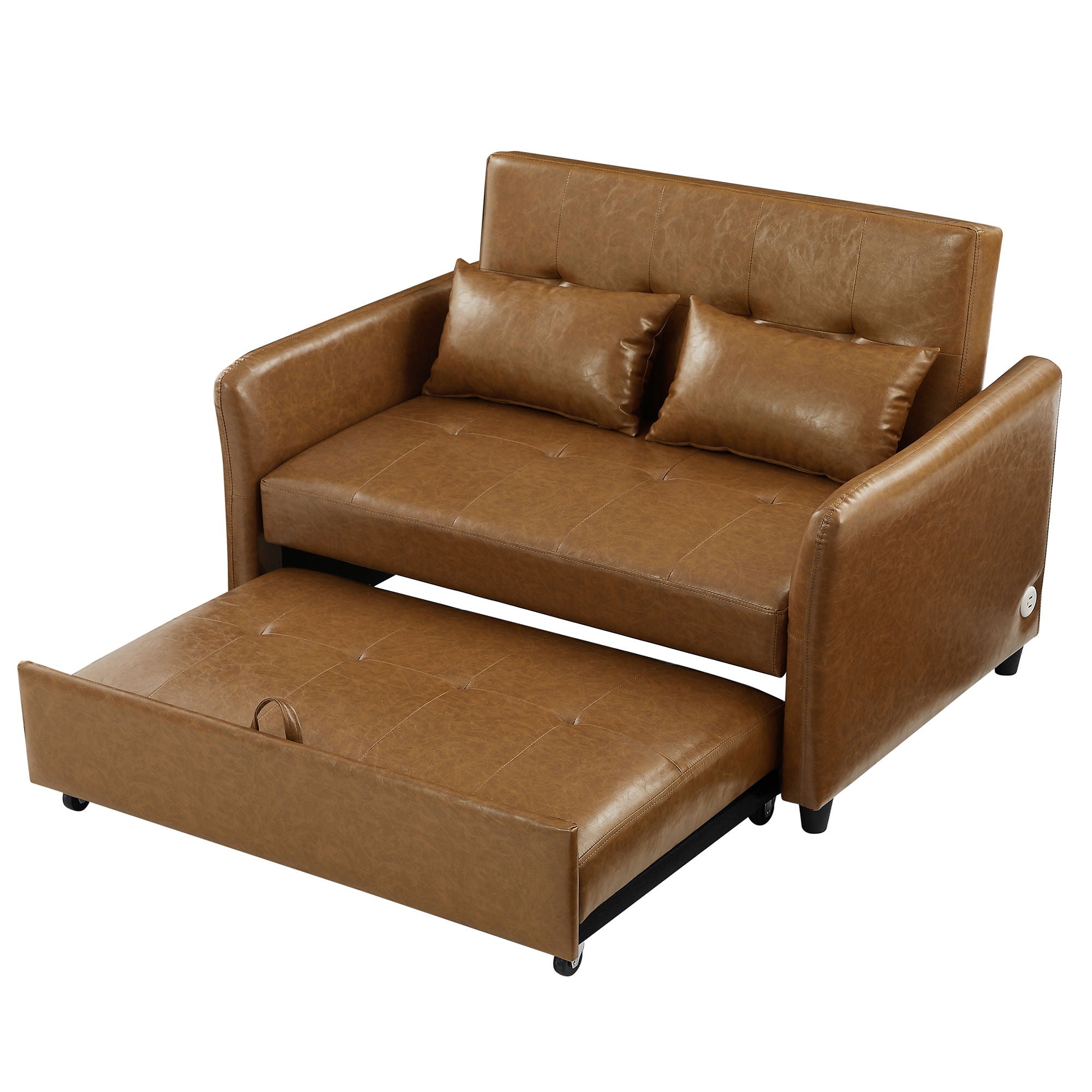 Convertible Sleeper Sofa Bed With 3 USB Ports