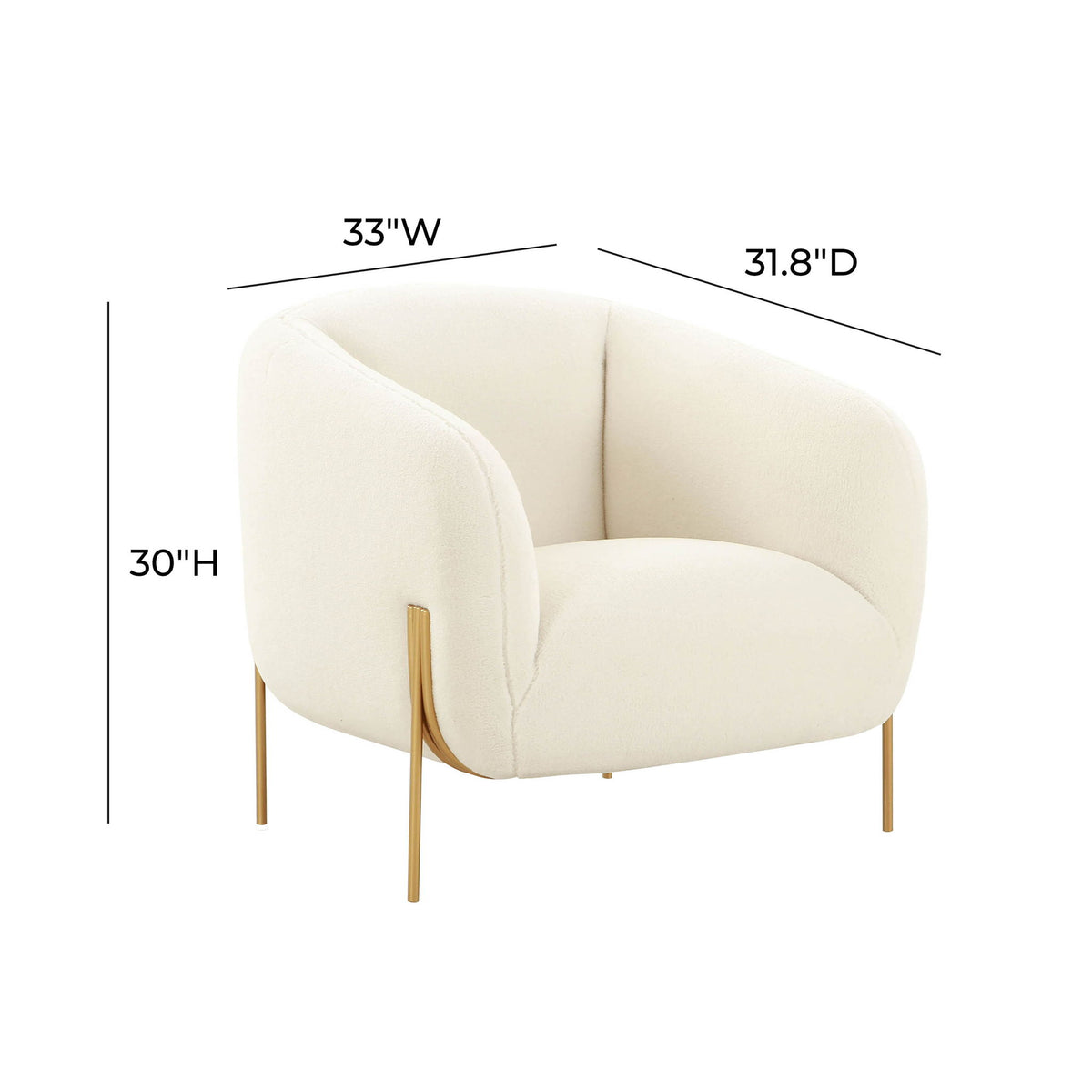 Kandra - Shearling Accent Chair - Cream