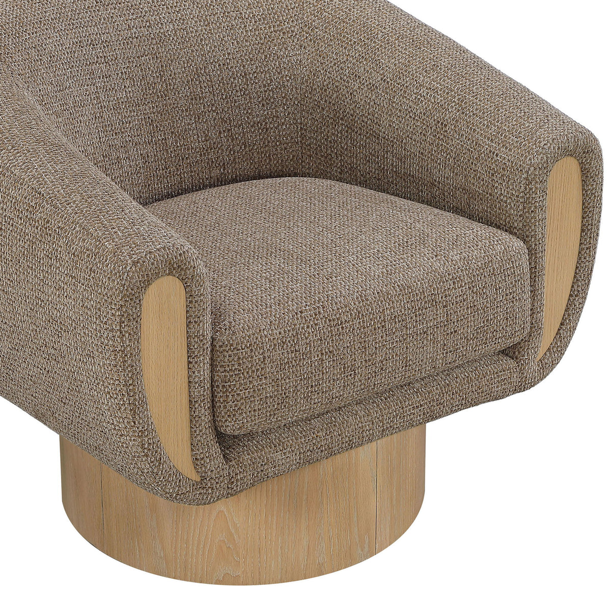 Avella - Interwoven Fabric Swivel Accent Chair - Light Brown Base