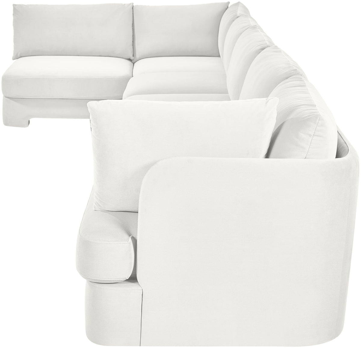 Hammond - Velvet Performance Fabric Upholstered 6 Piece L-Shaped Armless Sectional
