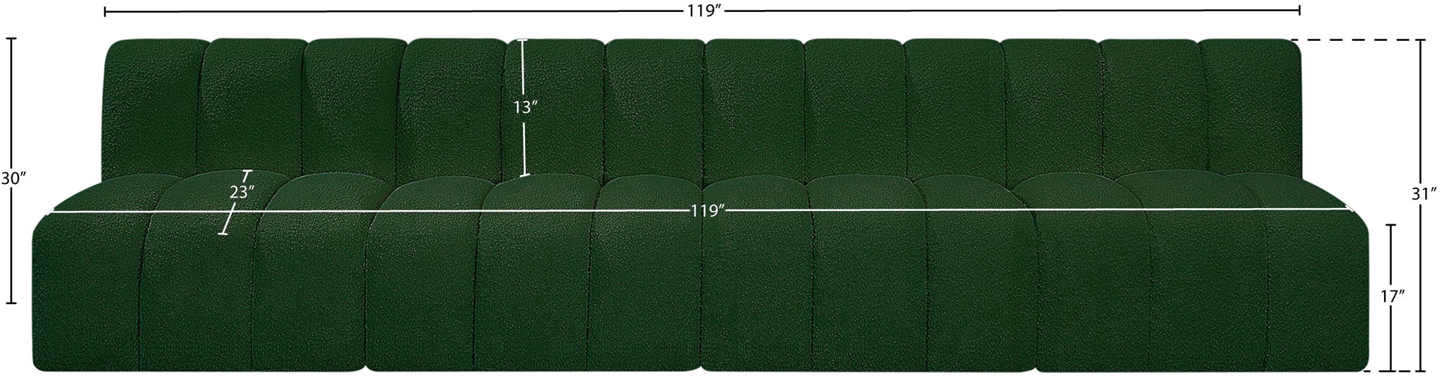 Arc - Boucle Fabric 4 Seats Modular Sofa