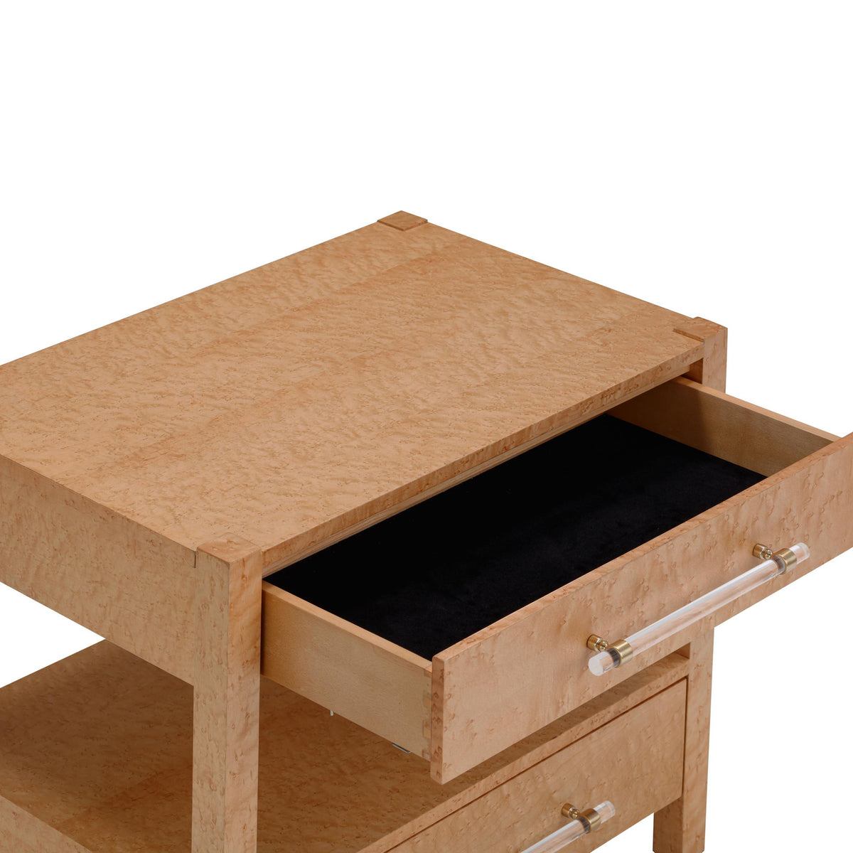 Brandyss - Birdseye Maple 2-Drawer Nightstand - Light Brown