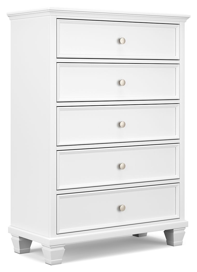 Fortman - Five Drawer Chest - White