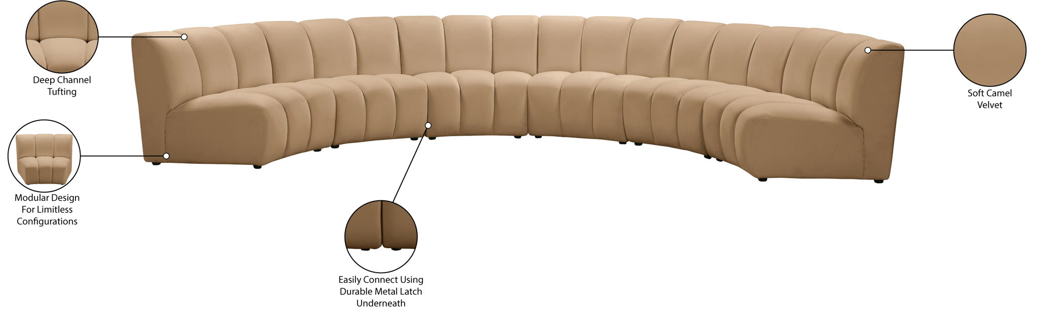 Infinity - 6 Piece Modular Sectional - Camel
