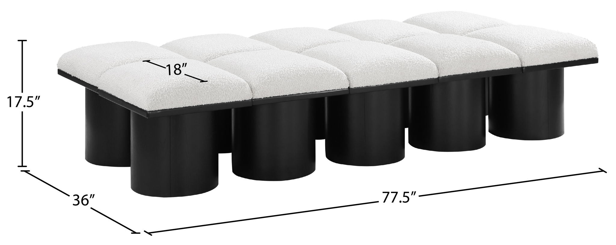 Pavilion - 10 Piece Modular Bench With Black Base