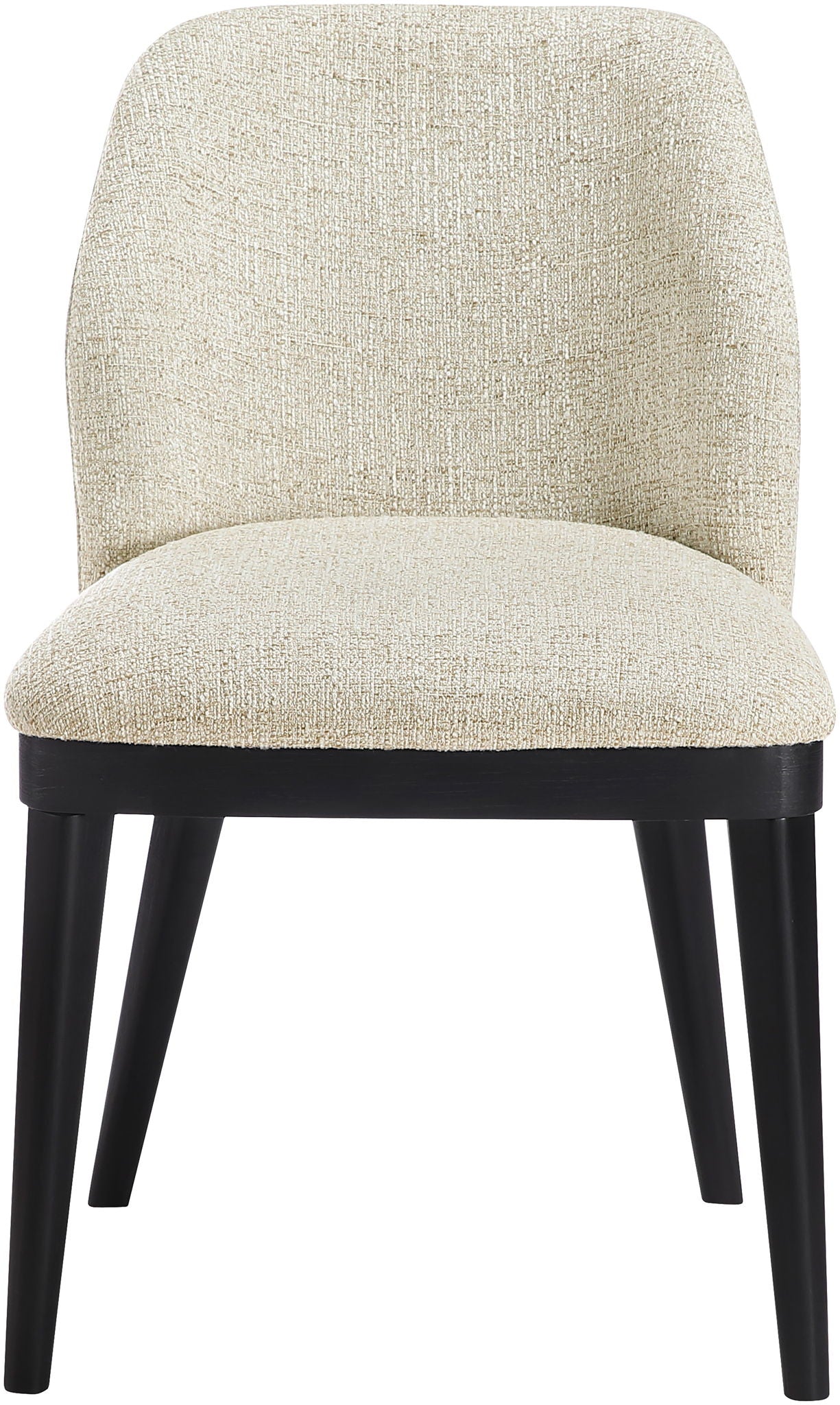 Valeo - Linen Textured Fabric Upholstered Dining Chair (Set of 2) - Painted Black Base