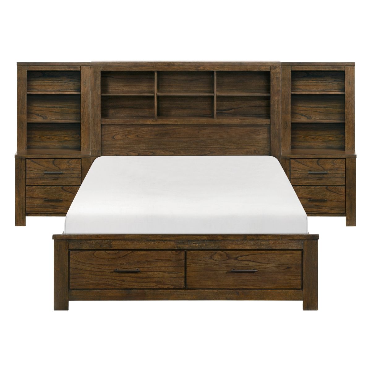 Sullivan - Wall Platform Bed (Bed, 2 Nightstands, 2 Nightstands With Wall Panel)