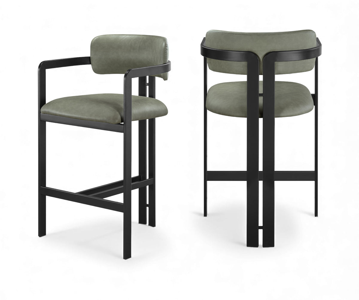 Aurum - Vegan Leather Upholstered Counter Stool With Graphite Black Base