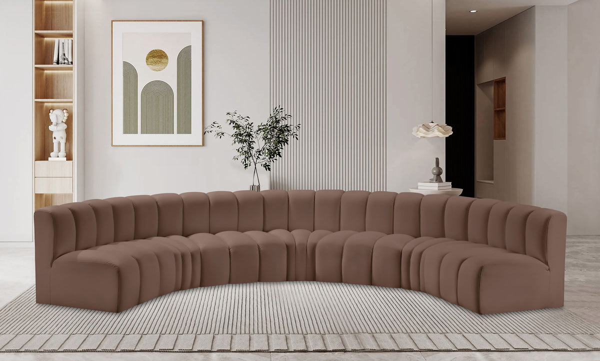 Arc - Faux Leather 7 Piece U-Shaped Modular Sofa