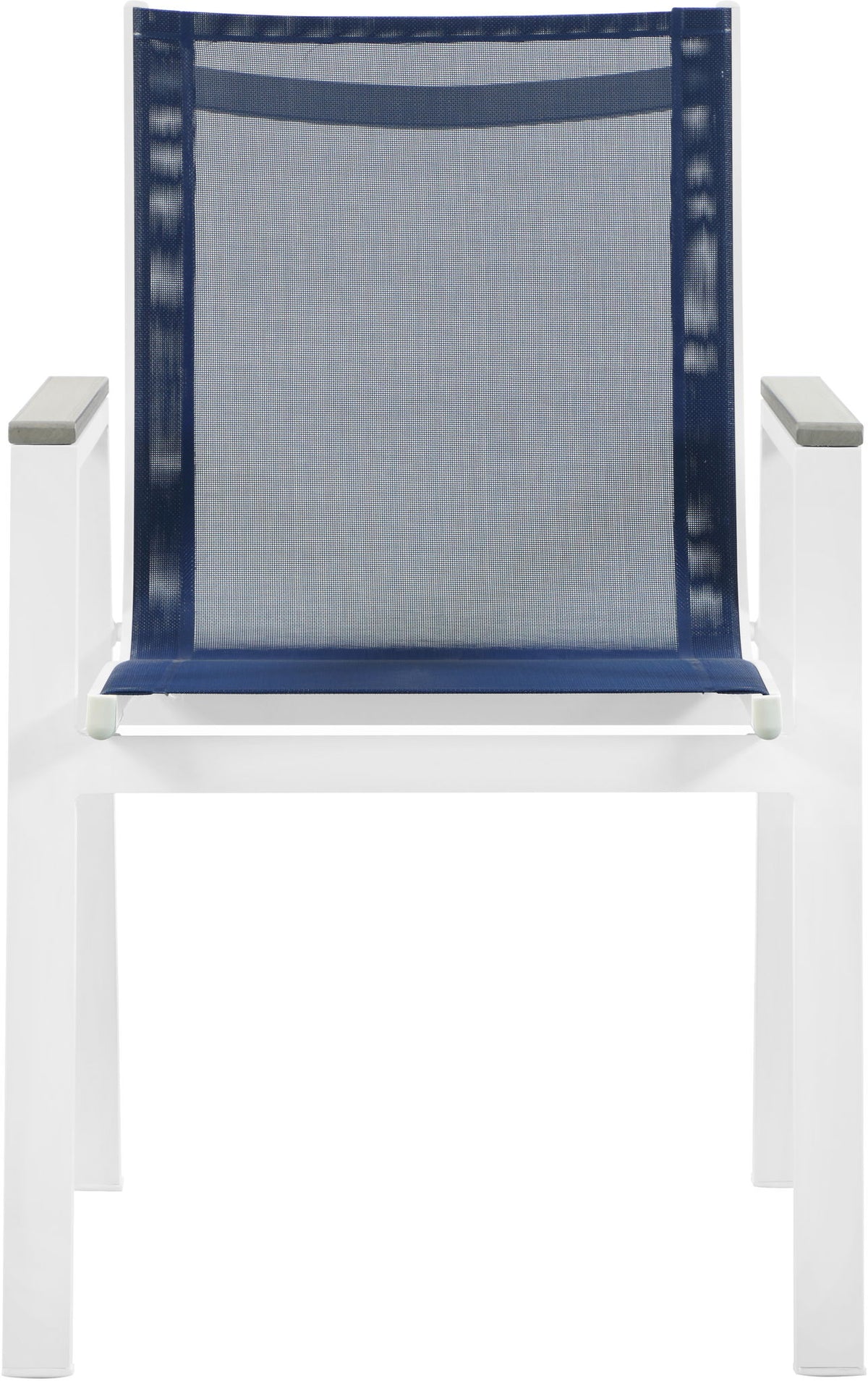 Nizuc - Outdoor Patio Dining Arm Chair With White Frame And Gray Arms (Set of 2)