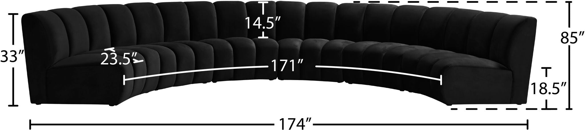 Infinity - 6 Piece Velvet Modular Sectional