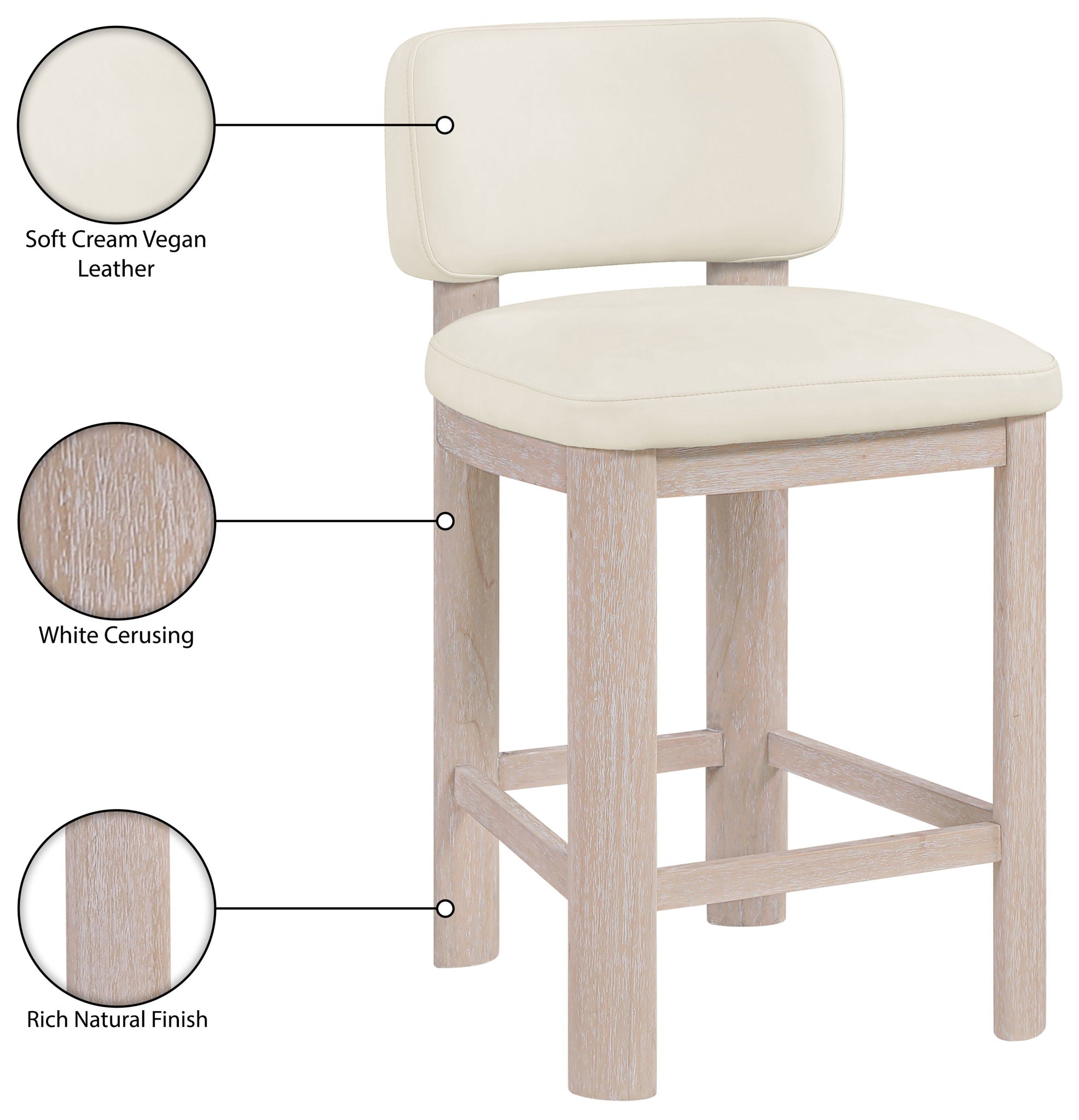 Paloma - Faux Leather Upholstered Counter Stool (Set of 2)