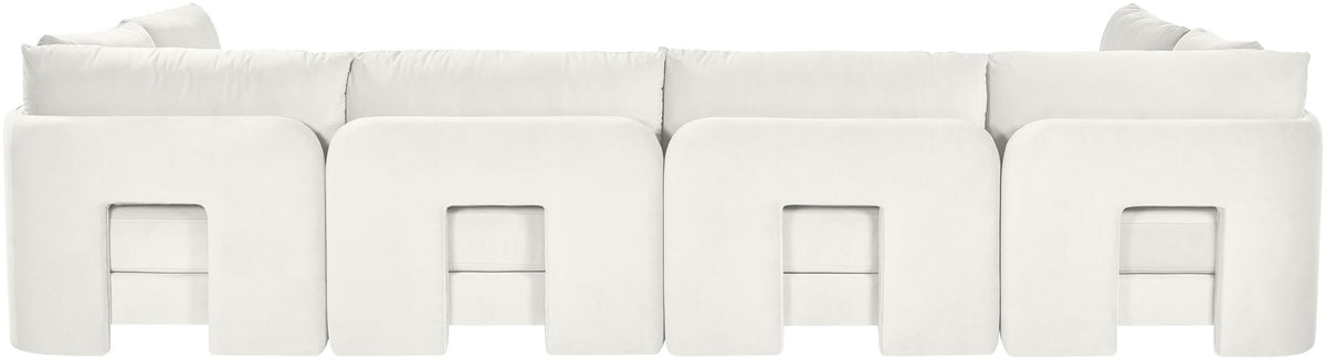 Hammond - Velvet Performance Fabric Upholstered 6 Piece U-Shaped Armless Sectional