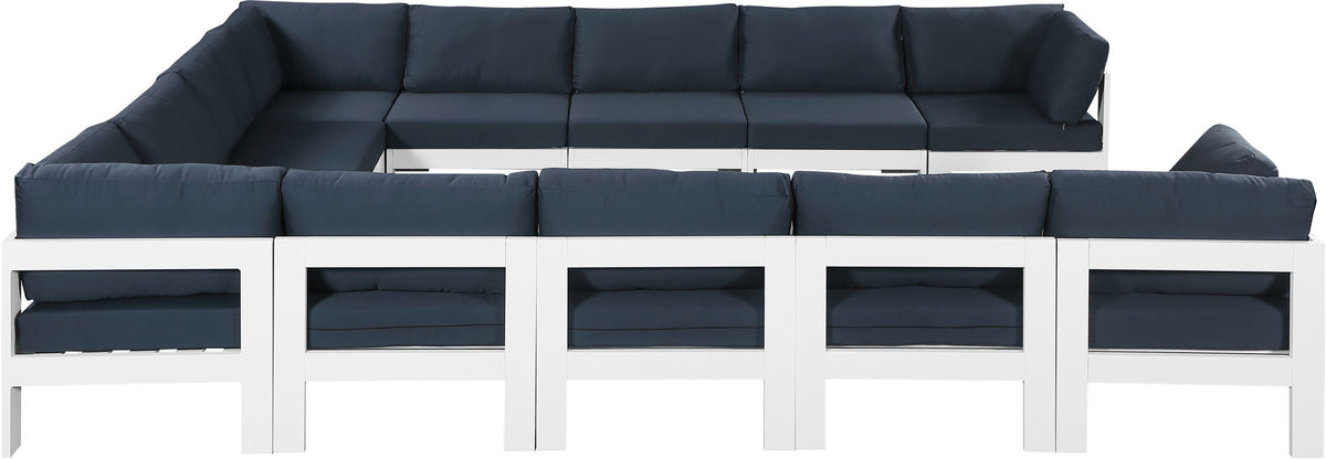 Nizuc - Outdoor Patio 12 Piece Modular Sectional With White Frame