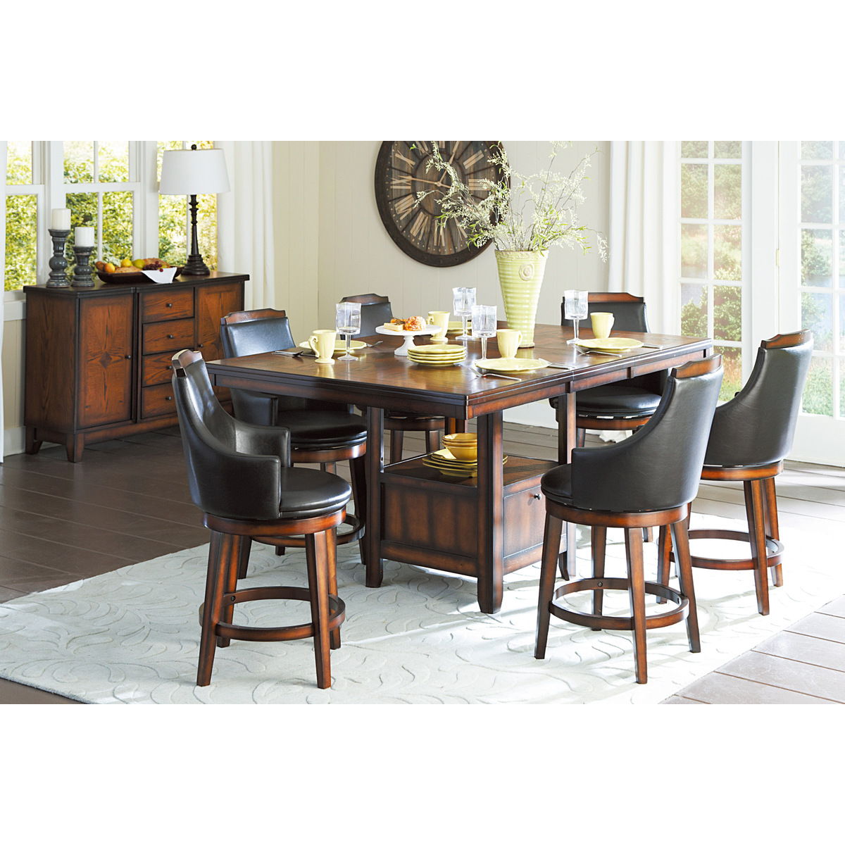 Bayshore - Swivel Counter Height Chair (Set of 2) - Dark Brown