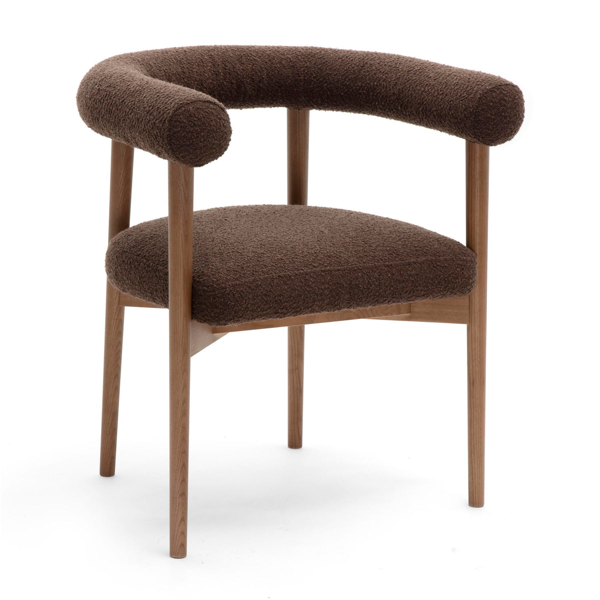 Spara - Performance Boucle Dining Chair - Chocolate Brown