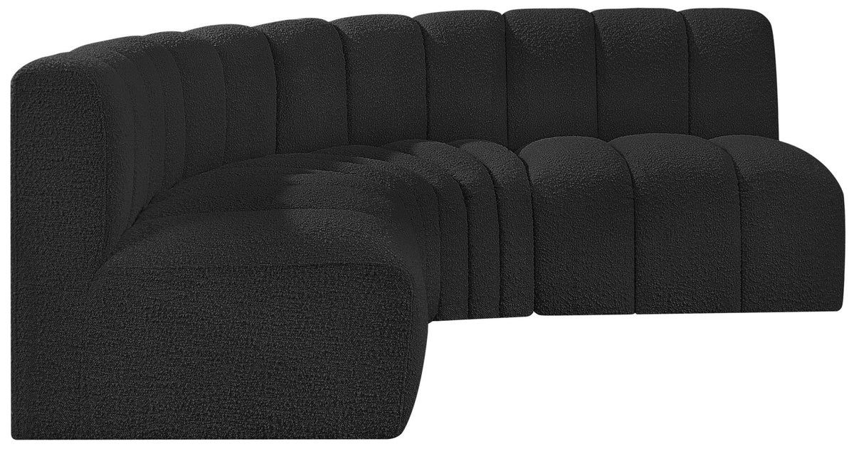 Arc - Boucle Fabric 4 Piece Corner Modular Sofa