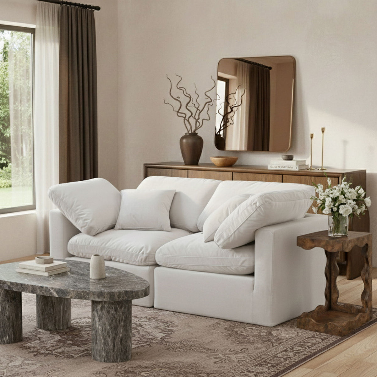 Indulge - Velvet 2 Seat Modular Sofa