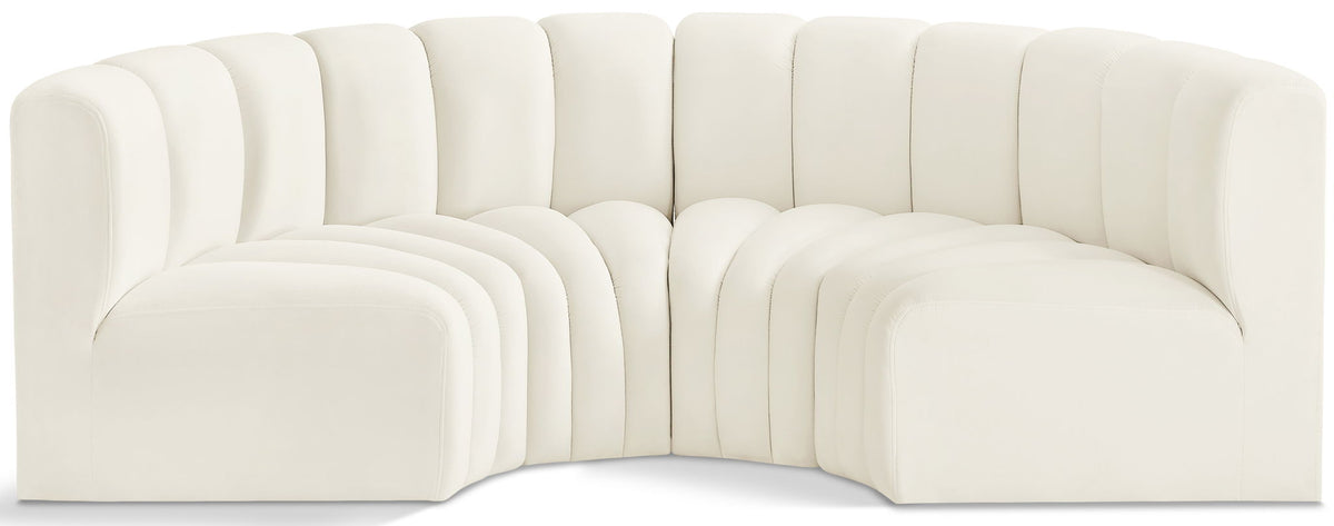 Arc - Velvet 4 Piece U-Shaped Modular Sofa
