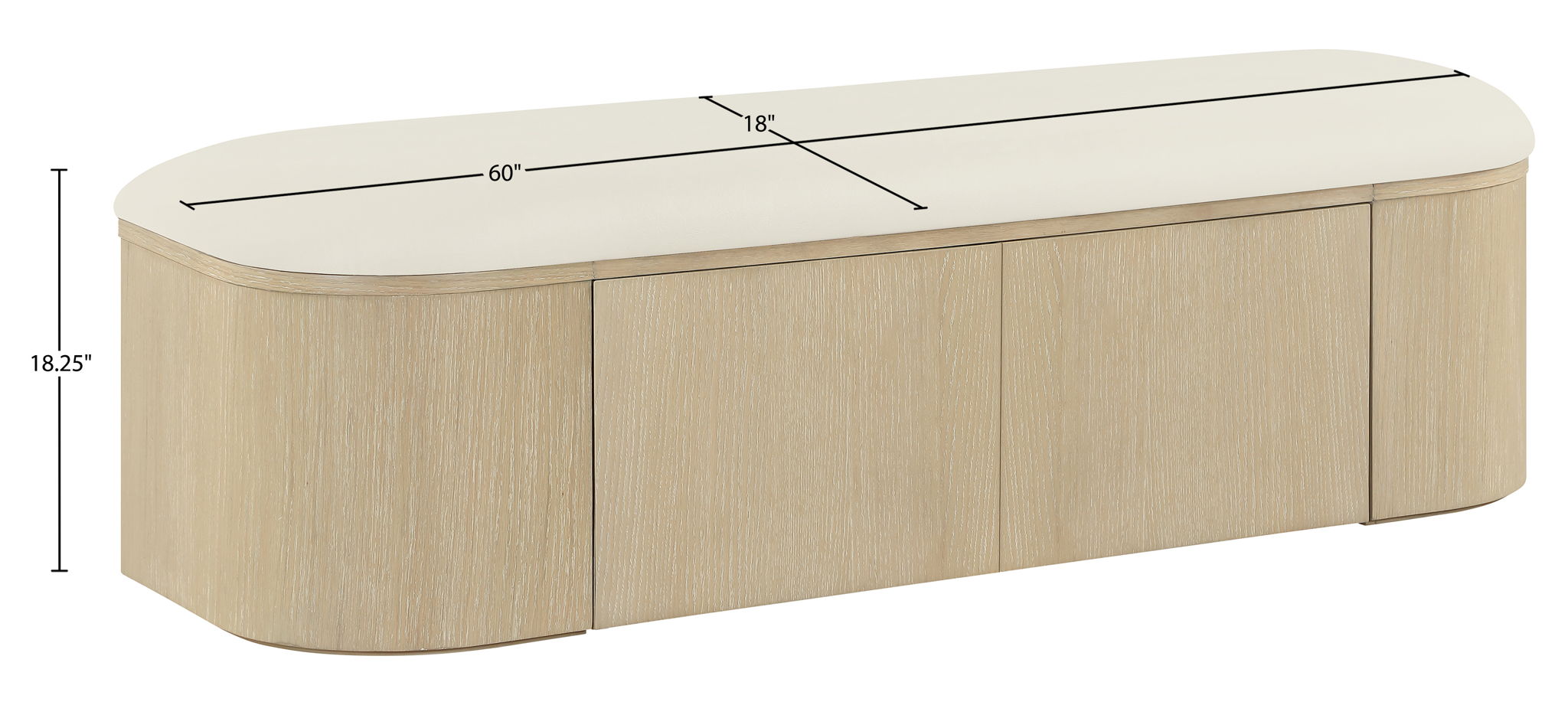 Velden - Upholstered Storage Bench With Stained Natural Base