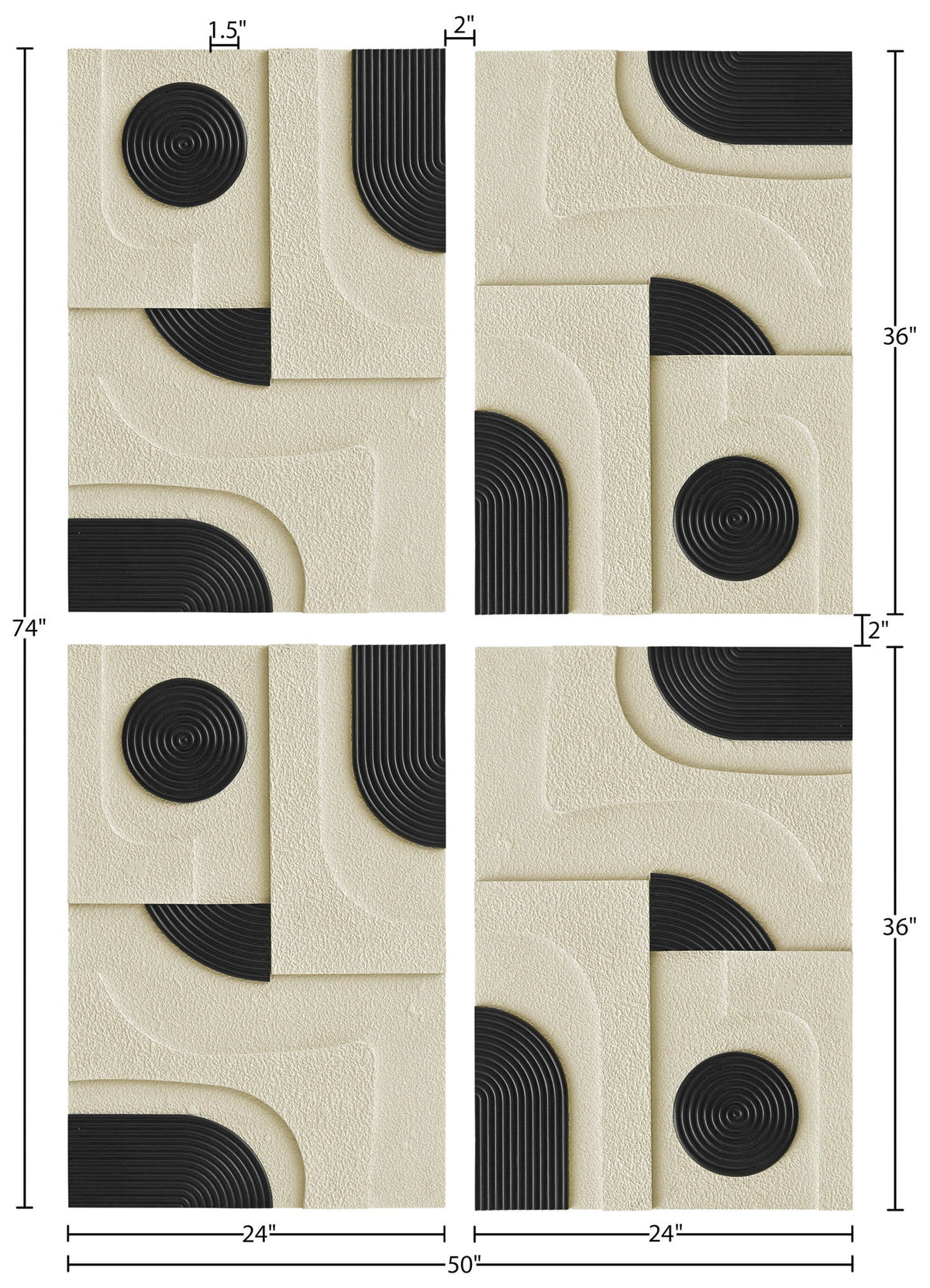 Element - Mango Wood 4 Piece Wall Art