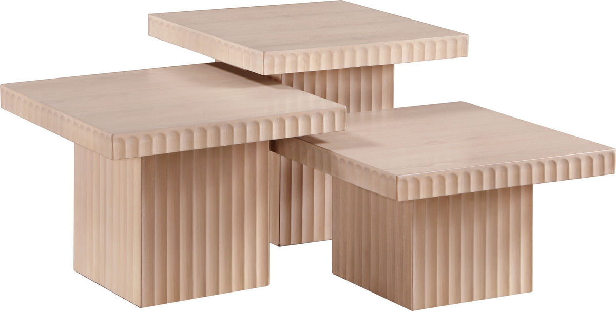 Spencer - Oak Veneer 3 Piece Coffee Tabl