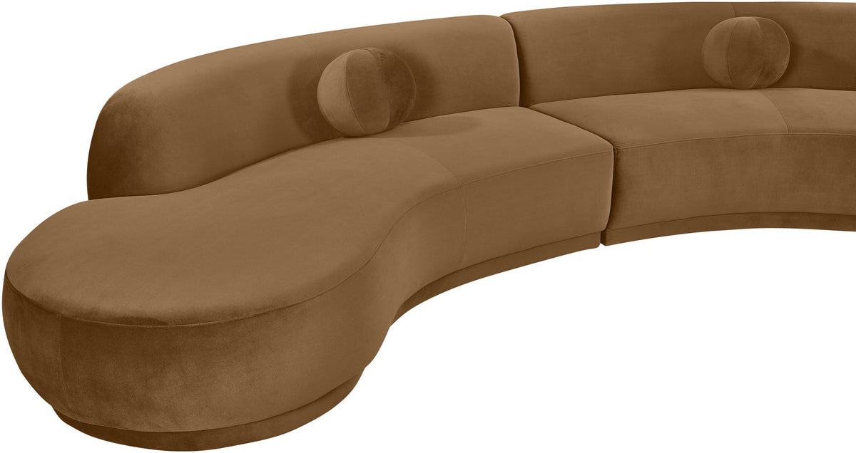 Avra - 146" Velvet Performance Fabric Upholstered Sectional