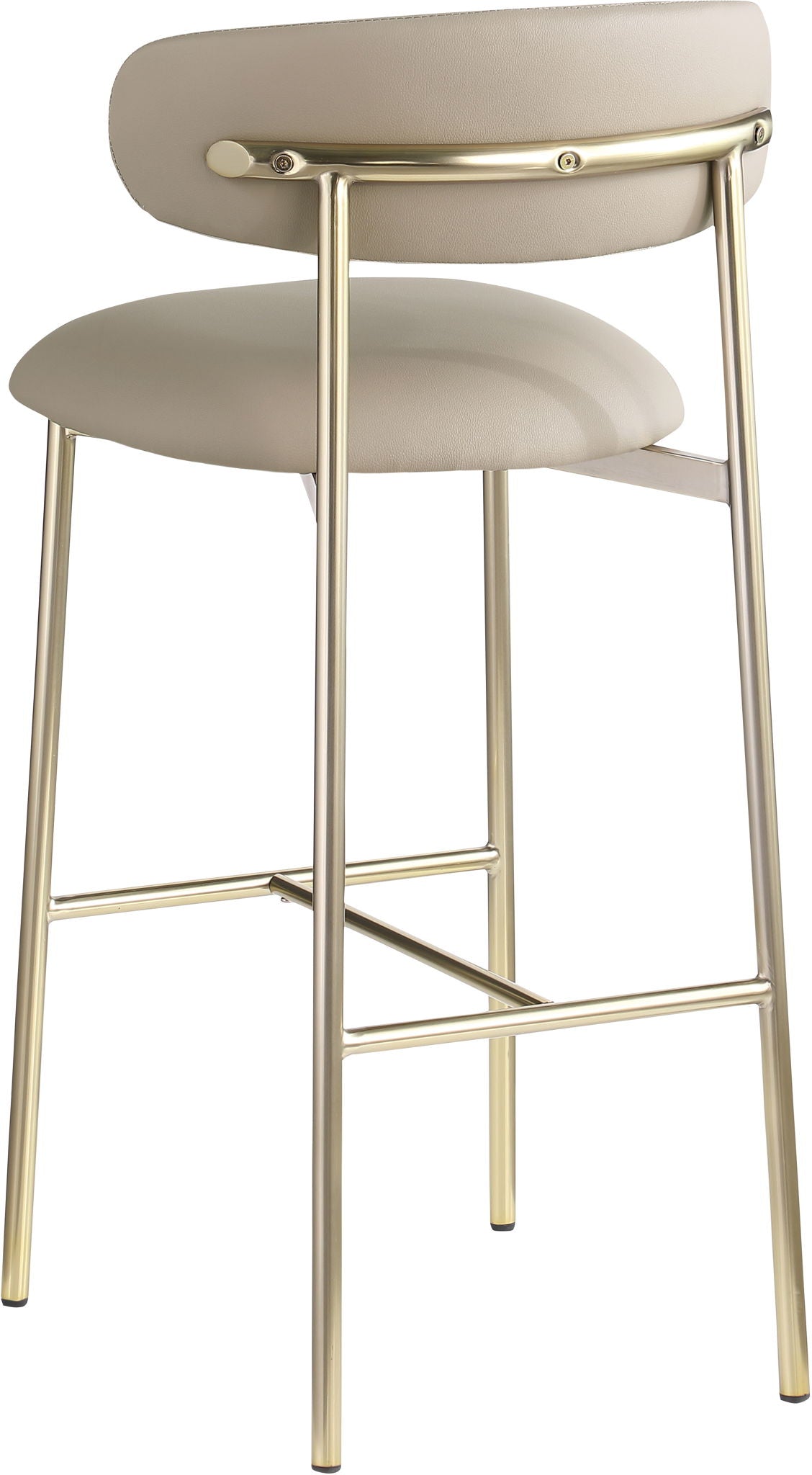 Lupita - Vegan Leather Upholstered Bar Stool With Brushed Gold Frame (Set of 2)