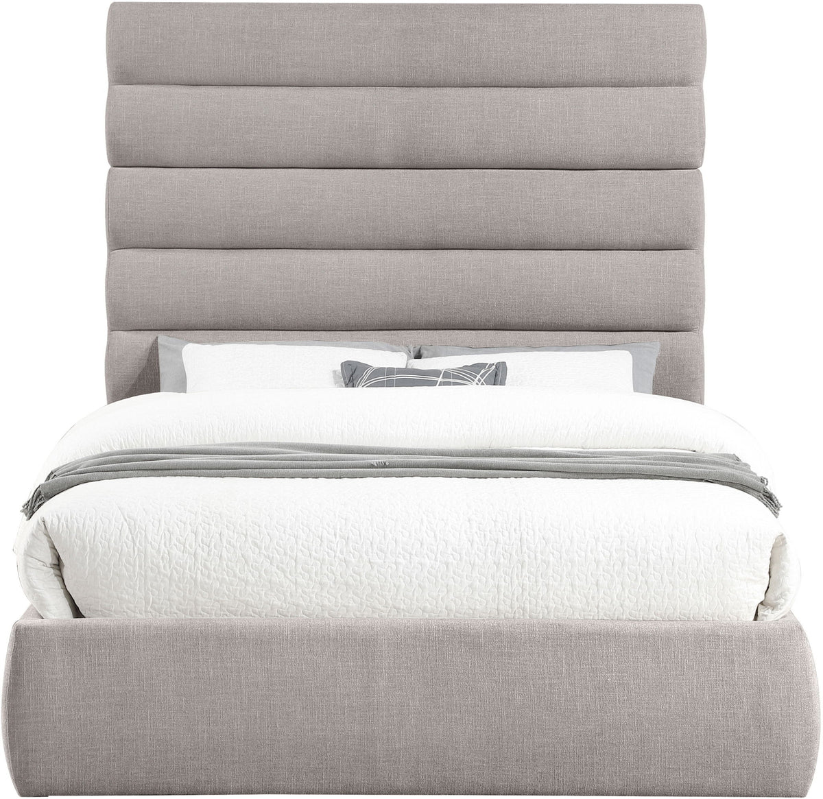 Adam - Linen Fabric Bed With 70.5" Headboard