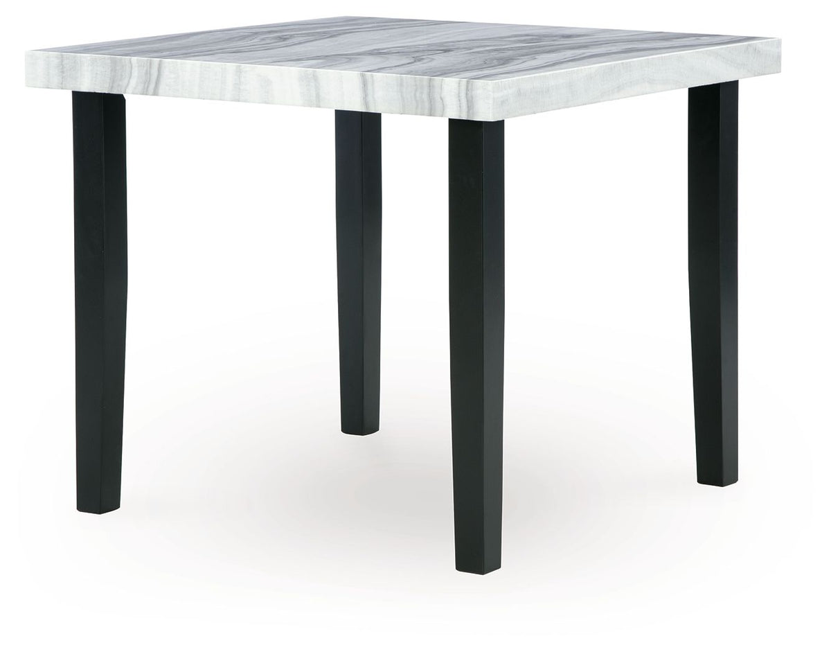 Mervannie - Square Dining Room Counter Table - Gray / Black