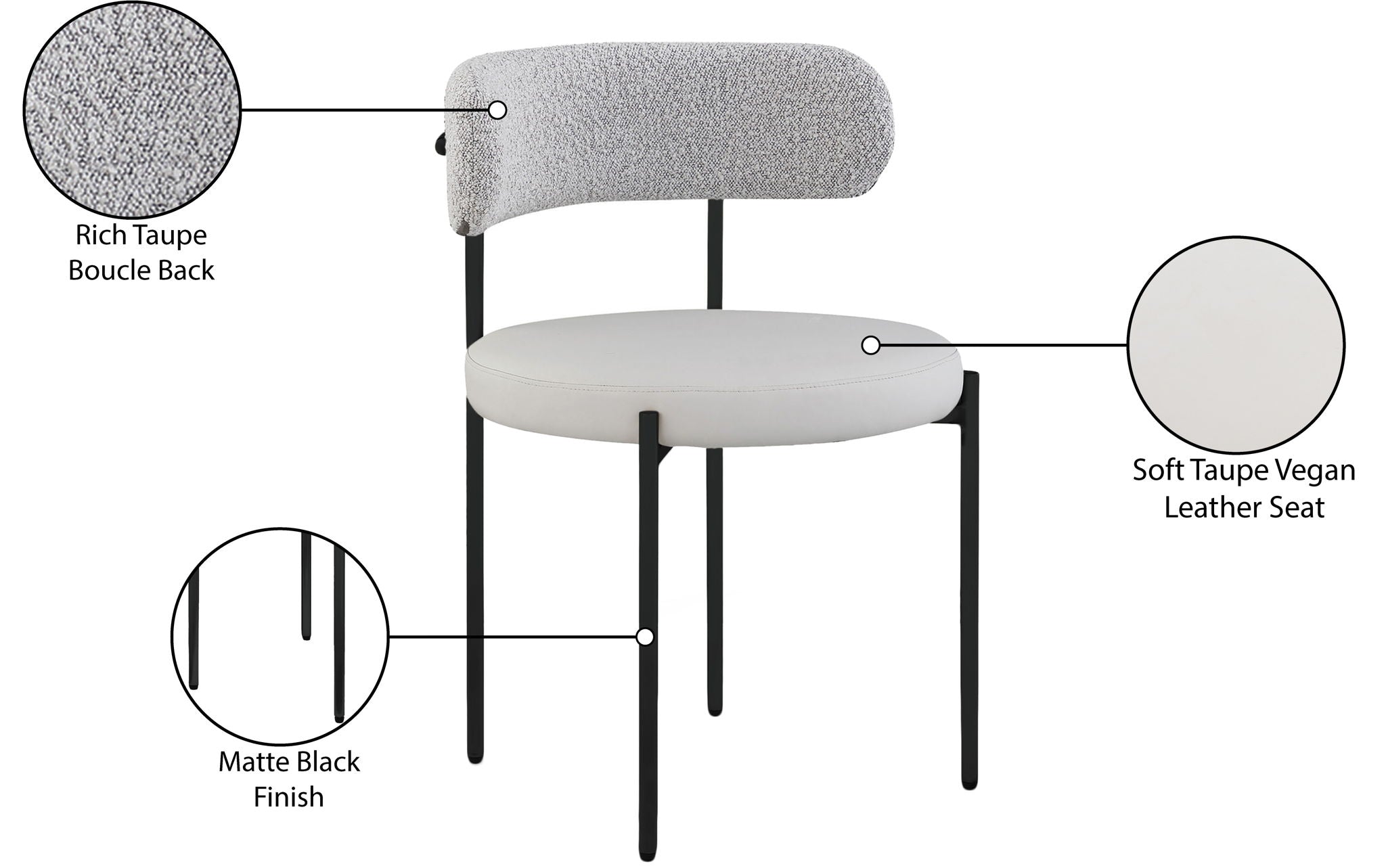 Beacon - Faux Leather Dining Chair With Black Legs (Set of 2)
