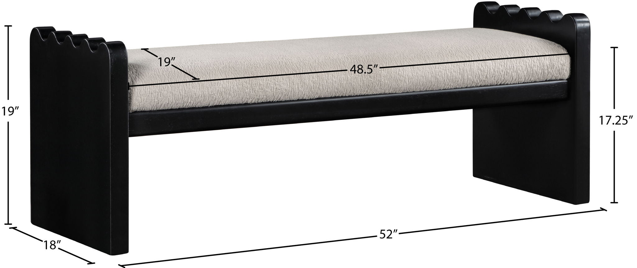 Sonia - Bench With Black Base