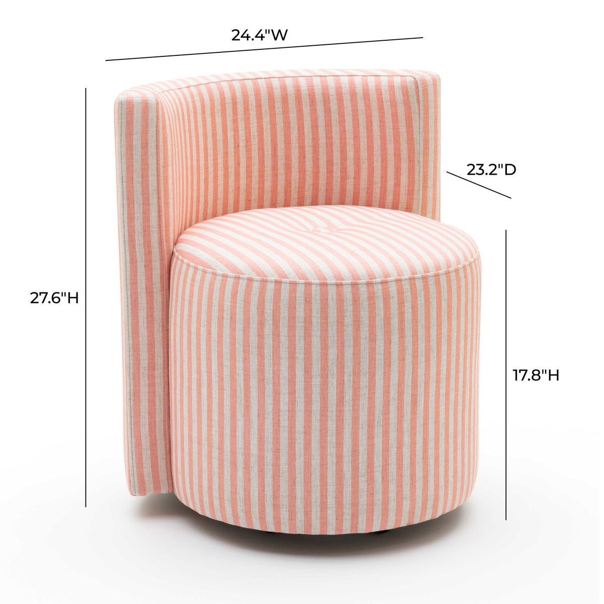 Alyssa - Striped Rolling Desk Chair
