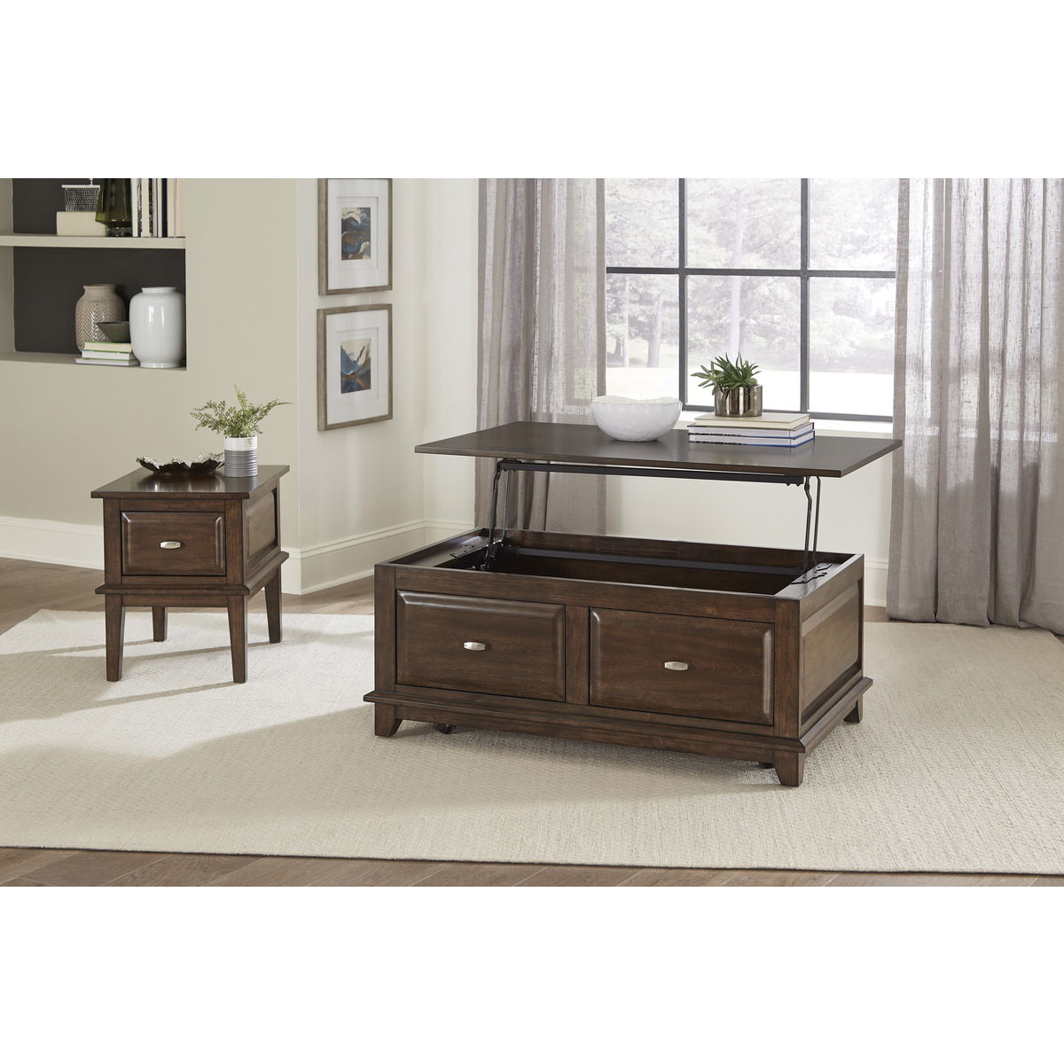 Minot - Lift Top Cocktail Table - Brown