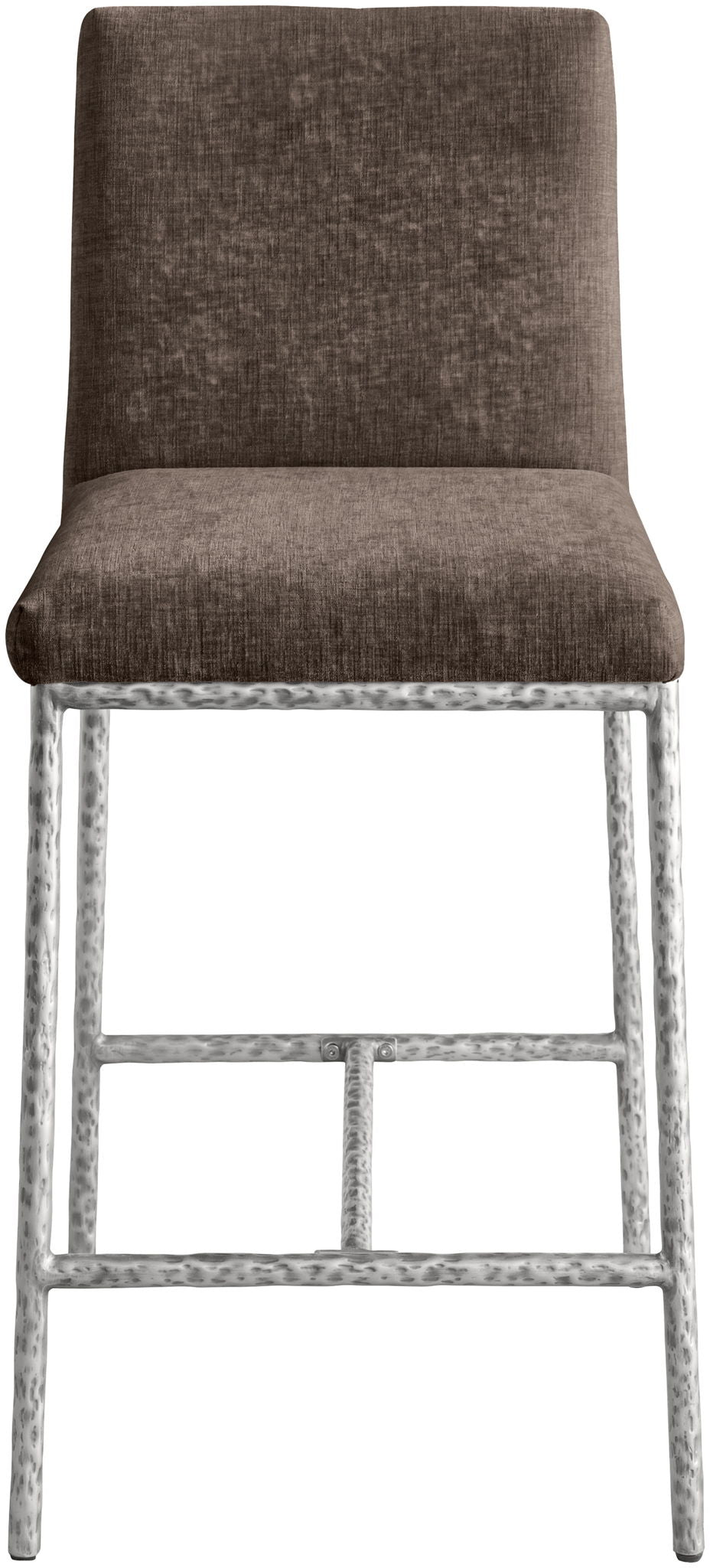 Reeves - Chenille Fabric Upholstered Counter Stool (Set of 2) - Silver Base