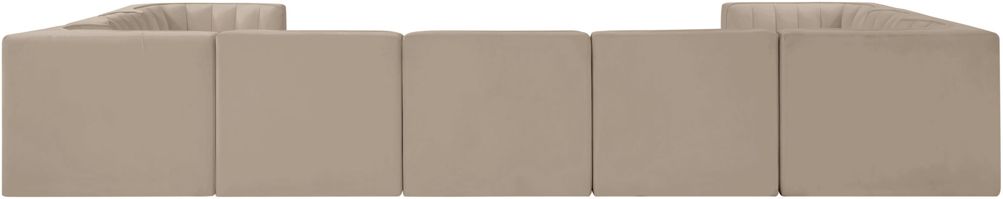 Rummi - Velvet Performance Fabric Upholstered 9 Piece Modular Sectional