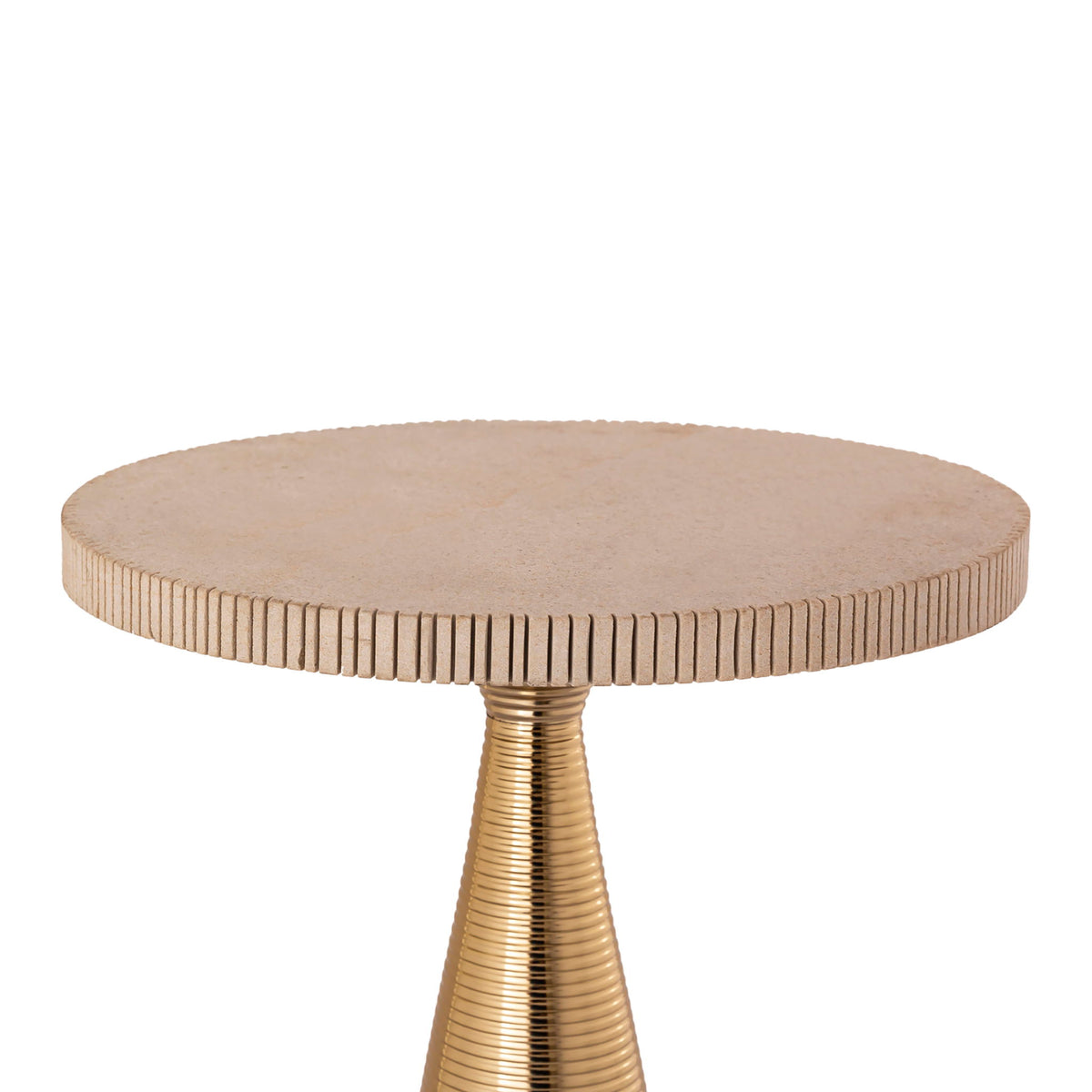 Celeste - Ribbed Side Table - Beige