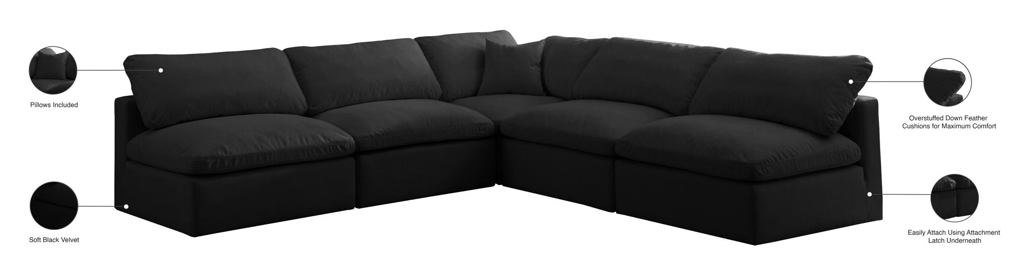 Plush - 5 Piece Modular Sectional