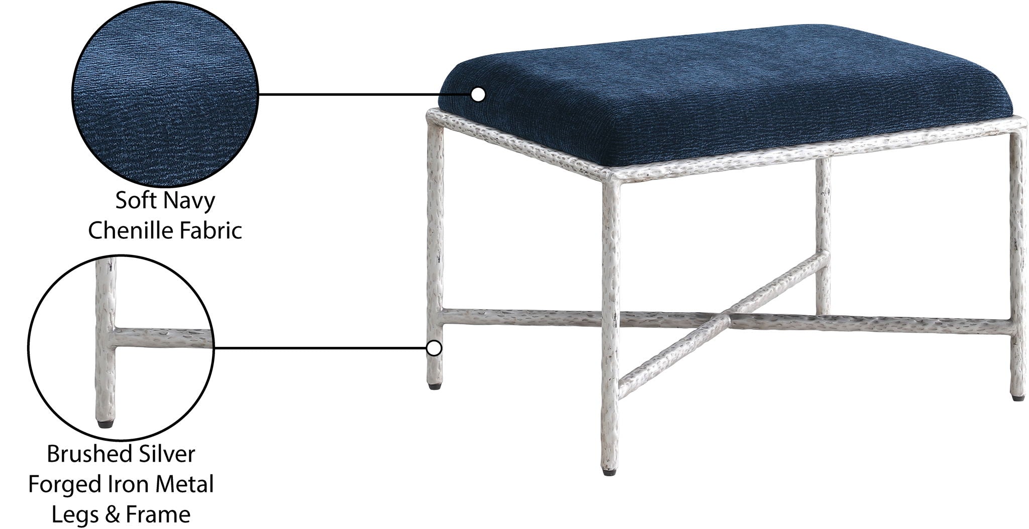 Valley - Bench With Silver Frame