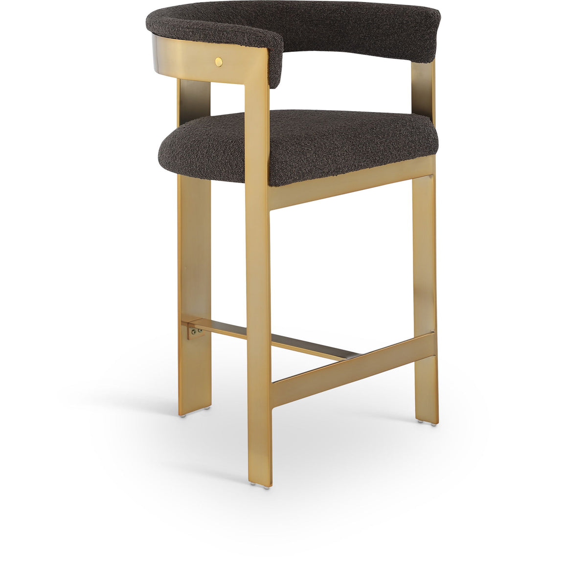 Romeo - Boucle Counter Stool With Gold Base (Set of 2)