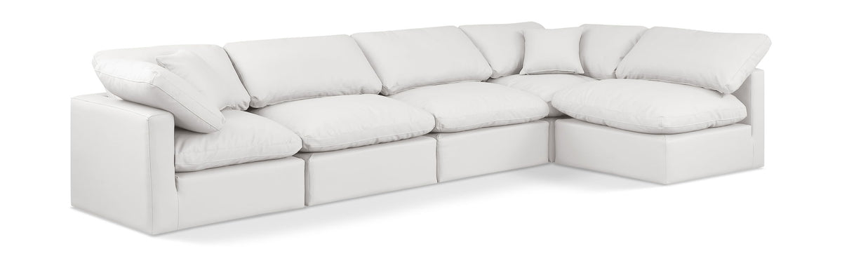 Indulge - Faux Leather 5 Piece Modular Sectional